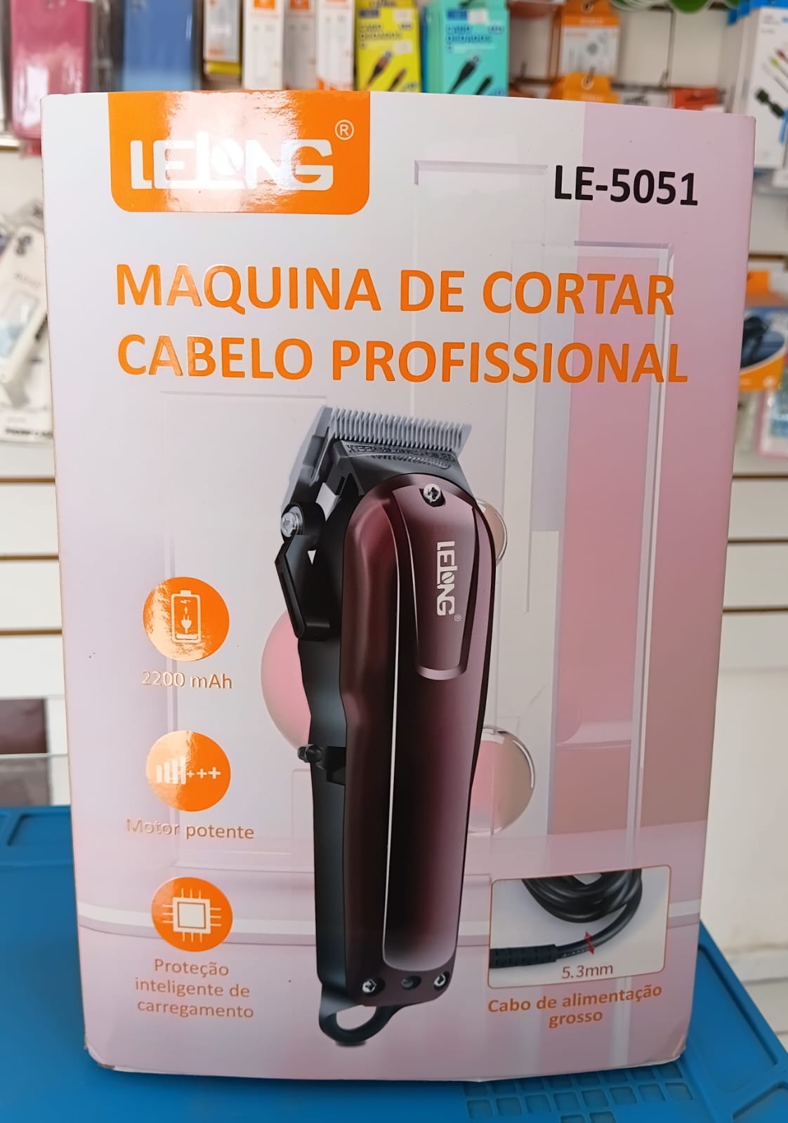 Máquina de Cortar Cabelo Profissional Lelong  Recarregável